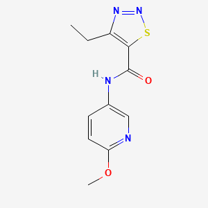 molecular formula C11H12N4O2S B7507232 4-ethyl-N-(6-methoxypyridin-3-yl)thiadiazole-5-carboxamide 