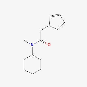 molecular formula C14H23NO B7507244 N-cyclohexyl-2-cyclopent-2-en-1-yl-N-methylacetamide 