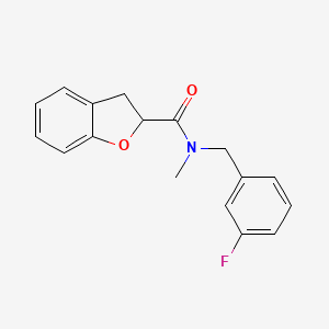 molecular formula C17H16FNO2 B7507251 N-[(3-fluorophenyl)methyl]-N-methyl-2,3-dihydro-1-benzofuran-2-carboxamide 