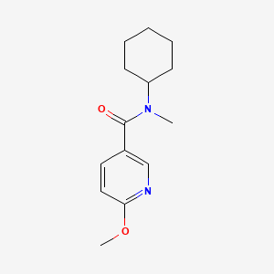 molecular formula C14H20N2O2 B7507262 N-cyclohexyl-6-methoxy-N-methylpyridine-3-carboxamide 