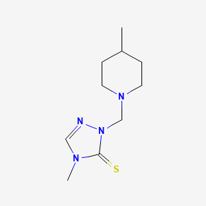 molecular formula C10H18N4S B7507284 4-Methyl-2-[(4-methylpiperidin-1-yl)methyl]-1,2,4-triazole-3-thione 