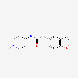 molecular formula C17H24N2O2 B7507289 2-(2,3-dihydro-1-benzofuran-5-yl)-N-methyl-N-(1-methylpiperidin-4-yl)acetamide 