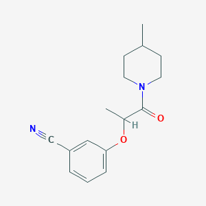 3-[1-(4-Methylpiperidin-1-yl)-1-oxopropan-2-yl]oxybenzonitrile