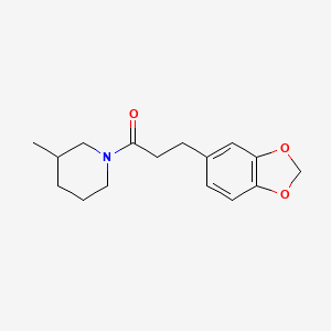 molecular formula C16H21NO3 B7507367 3-(1,3-Benzodioxol-5-yl)-1-(3-methylpiperidin-1-yl)propan-1-one 