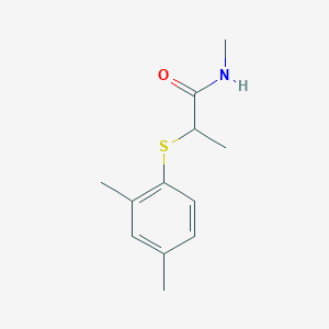 molecular formula C12H17NOS B7507386 2-(2,4-dimethylphenyl)sulfanyl-N-methylpropanamide 