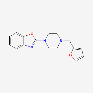 molecular formula C16H17N3O2 B7507400 2-[4-(Furan-2-ylmethyl)piperazin-1-yl]-1,3-benzoxazole 