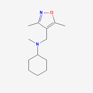 molecular formula C13H22N2O B7507415 N-[(3,5-dimethyl-1,2-oxazol-4-yl)methyl]-N-methylcyclohexanamine 