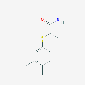 molecular formula C12H17NOS B7507437 2-(3,4-dimethylphenyl)sulfanyl-N-methylpropanamide 