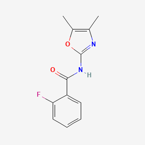 molecular formula C12H11FN2O2 B7507444 N-(4,5-dimethyl-1,3-oxazol-2-yl)-2-fluorobenzamide 