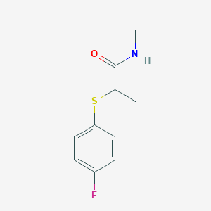 molecular formula C10H12FNOS B7507462 2-(4-fluorophenyl)sulfanyl-N-methylpropanamide 