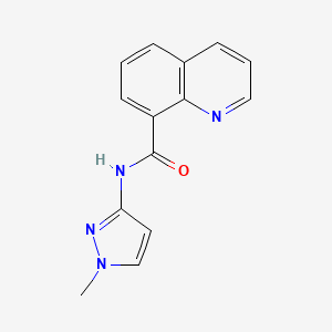 molecular formula C14H12N4O B7507467 N-(1-methylpyrazol-3-yl)quinoline-8-carboxamide 
