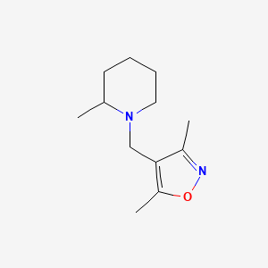 molecular formula C12H20N2O B7507484 3,5-Dimethyl-4-[(2-methylpiperidin-1-yl)methyl]-1,2-oxazole 