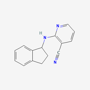 molecular formula C15H13N3 B7507490 2-(2,3-dihydro-1H-inden-1-ylamino)pyridine-3-carbonitrile 