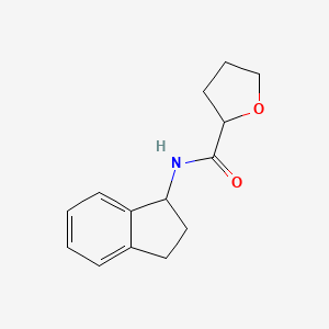 molecular formula C14H17NO2 B7507523 N-(2,3-dihydro-1H-inden-1-yl)oxolane-2-carboxamide 