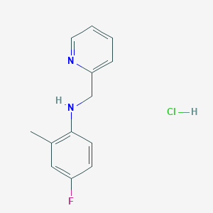 molecular formula C13H14ClFN2 B7507543 4-fluoro-2-methyl-N-(pyridin-2-ylmethyl)aniline;hydrochloride 