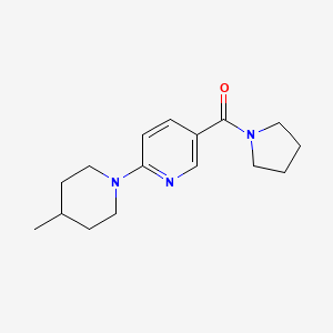 molecular formula C16H23N3O B7507563 [6-(4-Methylpiperidin-1-yl)pyridin-3-yl]-pyrrolidin-1-ylmethanone 