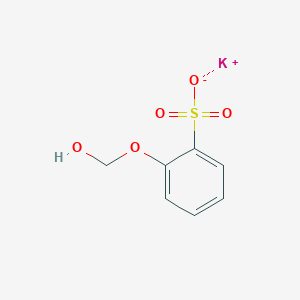 molecular formula C7H7KO5S B075076 Benzenesulfonic acid, hydroxymethoxy-, monopotassium salt CAS No. 1321-14-8