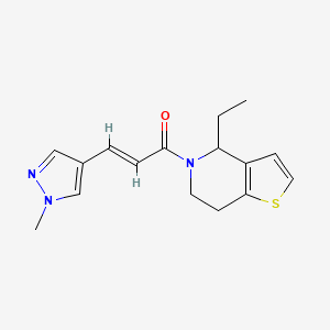 molecular formula C16H19N3OS B7507606 (E)-1-(4-ethyl-6,7-dihydro-4H-thieno[3,2-c]pyridin-5-yl)-3-(1-methylpyrazol-4-yl)prop-2-en-1-one 