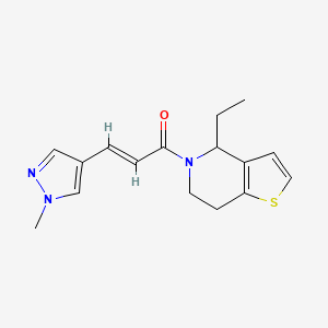 (E)-1-(4-ethyl-6,7-dihydro-4H-thieno[3,2-c]pyridin-5-yl)-3-(1-methylpyrazol-4-yl)prop-2-en-1-one