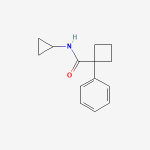molecular formula C14H17NO B7507627 N-cyclopropyl-1-phenylcyclobutane-1-carboxamide 