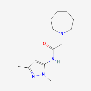 molecular formula C13H22N4O B7507633 2-(azepan-1-yl)-N-(2,5-dimethylpyrazol-3-yl)acetamide 