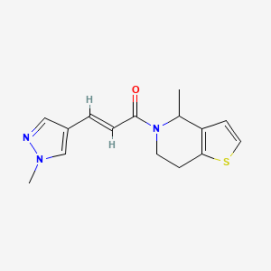 (E)-1-(4-methyl-6,7-dihydro-4H-thieno[3,2-c]pyridin-5-yl)-3-(1-methylpyrazol-4-yl)prop-2-en-1-one