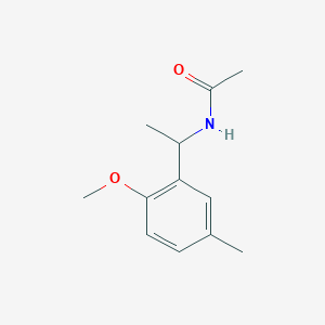 molecular formula C12H17NO2 B7507655 N-[1-(2-methoxy-5-methylphenyl)ethyl]acetamide 