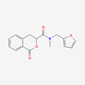 molecular formula C16H15NO4 B7507668 N-(furan-2-ylmethyl)-N-methyl-1-oxo-3,4-dihydroisochromene-3-carboxamide 