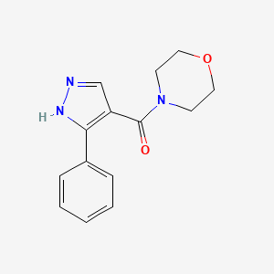 molecular formula C14H15N3O2 B7507689 morpholin-4-yl-(5-phenyl-1H-pyrazol-4-yl)methanone 