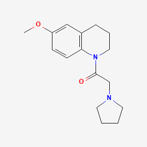 molecular formula C16H22N2O2 B7507697 1-(6-methoxy-3,4-dihydro-2H-quinolin-1-yl)-2-pyrrolidin-1-ylethanone 