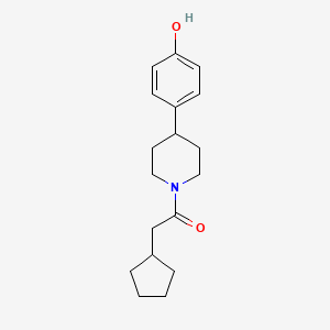 molecular formula C18H25NO2 B7507725 2-Cyclopentyl-1-[4-(4-hydroxyphenyl)piperidin-1-yl]ethanone 