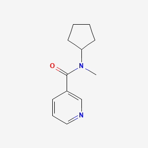 molecular formula C12H16N2O B7507751 N-cyclopentyl-N-methylpyridine-3-carboxamide 