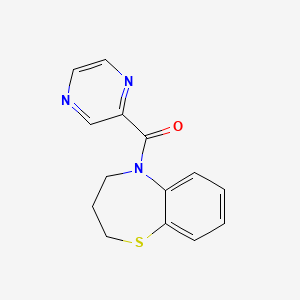 molecular formula C14H13N3OS B7507766 3,4-dihydro-2H-1,5-benzothiazepin-5-yl(pyrazin-2-yl)methanone 