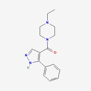 molecular formula C16H20N4O B7507776 (4-ethylpiperazin-1-yl)-(5-phenyl-1H-pyrazol-4-yl)methanone 