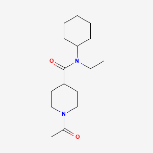 molecular formula C16H28N2O2 B7507778 1-acetyl-N-cyclohexyl-N-ethylpiperidine-4-carboxamide 