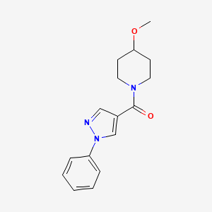 molecular formula C16H19N3O2 B7507782 (4-Methoxypiperidin-1-yl)-(1-phenylpyrazol-4-yl)methanone 