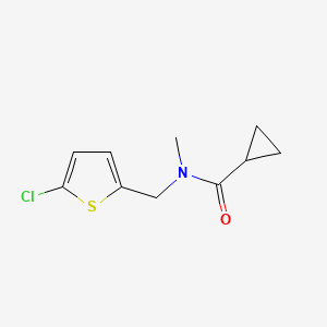 molecular formula C10H12ClNOS B7507798 N-[(5-chlorothiophen-2-yl)methyl]-N-methylcyclopropanecarboxamide 