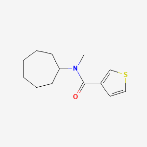 molecular formula C13H19NOS B7507818 N-cycloheptyl-N-methylthiophene-3-carboxamide 