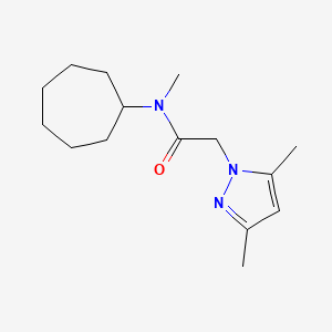 N-cycloheptyl-2-(3,5-dimethylpyrazol-1-yl)-N-methylacetamide