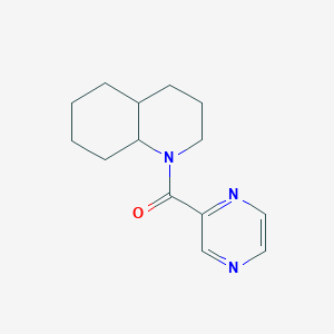 molecular formula C14H19N3O B7507843 3,4,4a,5,6,7,8,8a-octahydro-2H-quinolin-1-yl(pyrazin-2-yl)methanone 