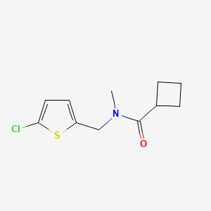 molecular formula C11H14ClNOS B7507873 N-[(5-chlorothiophen-2-yl)methyl]-N-methylcyclobutanecarboxamide 