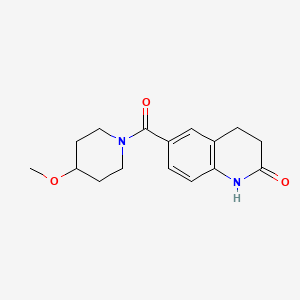 molecular formula C16H20N2O3 B7507880 6-(4-methoxypiperidine-1-carbonyl)-3,4-dihydro-1H-quinolin-2-one 