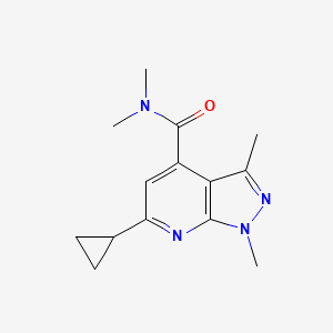 6-cyclopropyl-N,N,1,3-tetramethylpyrazolo[3,4-b]pyridine-4-carboxamide