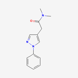 molecular formula C13H15N3O B7507912 N,N-dimethyl-2-(1-phenylpyrazol-4-yl)acetamide 