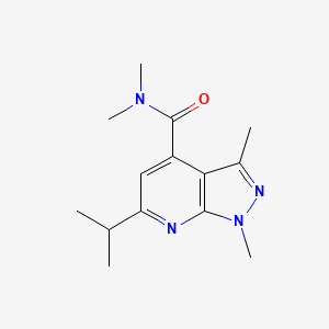 molecular formula C14H20N4O B7507931 N,N,1,3-tetramethyl-6-propan-2-ylpyrazolo[3,4-b]pyridine-4-carboxamide 