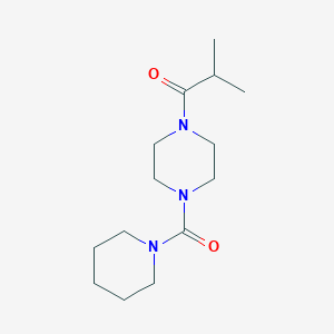 molecular formula C14H25N3O2 B7508002 2-Methyl-1-[4-(piperidine-1-carbonyl)piperazin-1-yl]propan-1-one 