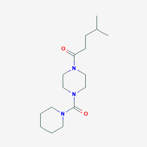 molecular formula C16H29N3O2 B7508049 4-Methyl-1-[4-(piperidine-1-carbonyl)piperazin-1-yl]pentan-1-one 