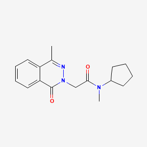 molecular formula C17H21N3O2 B7508064 N-cyclopentyl-N-methyl-2-(4-methyl-1-oxophthalazin-2-yl)acetamide 