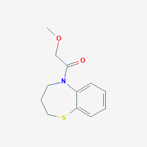 molecular formula C12H15NO2S B7508100 1-(3,4-dihydro-2H-1,5-benzothiazepin-5-yl)-2-methoxyethanone 