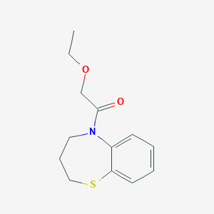 molecular formula C13H17NO2S B7508106 1-(3,4-dihydro-2H-1,5-benzothiazepin-5-yl)-2-ethoxyethanone 